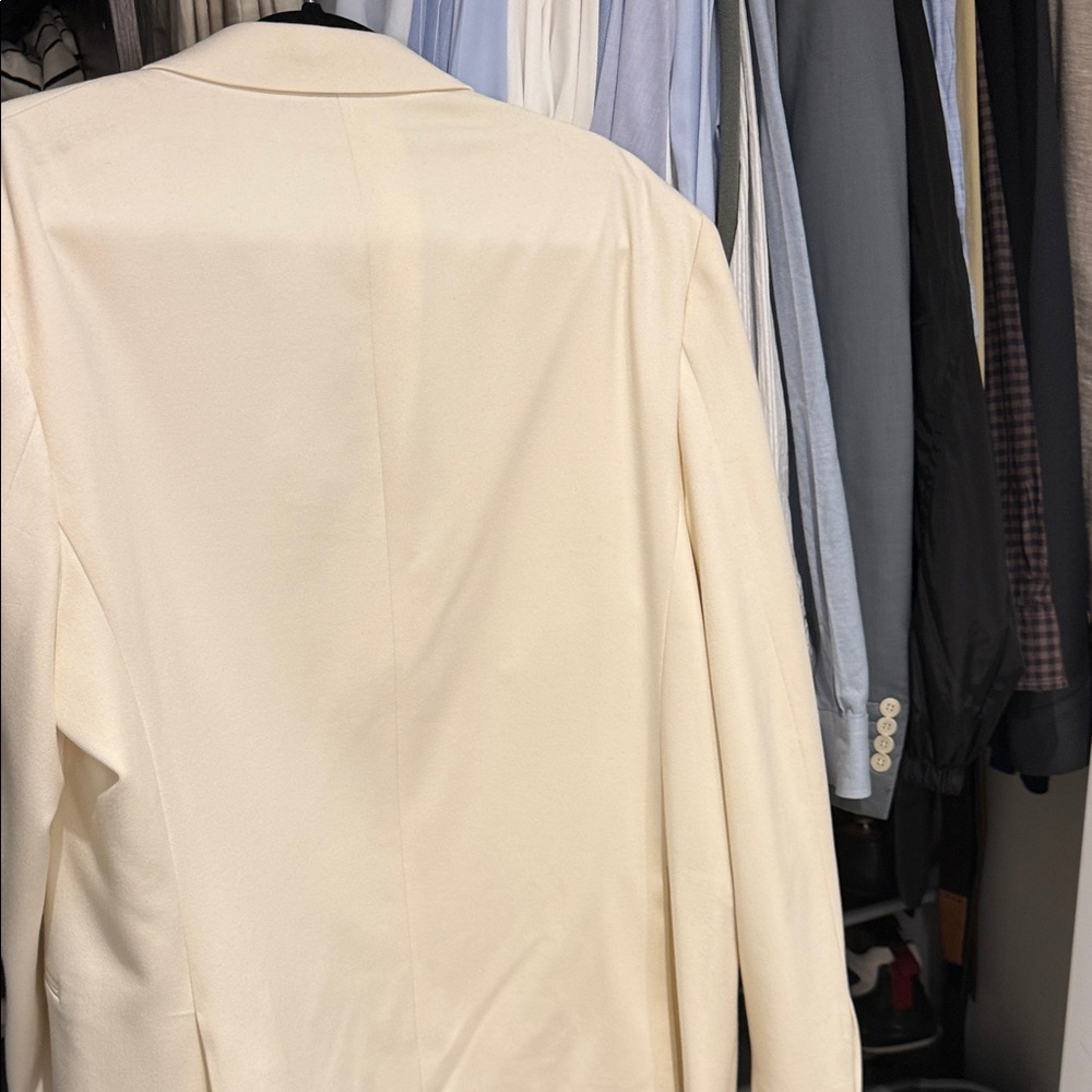 Zara Cream Double-Breasted Blazer with Notch Lapels size 44 - Picture 7 of 7